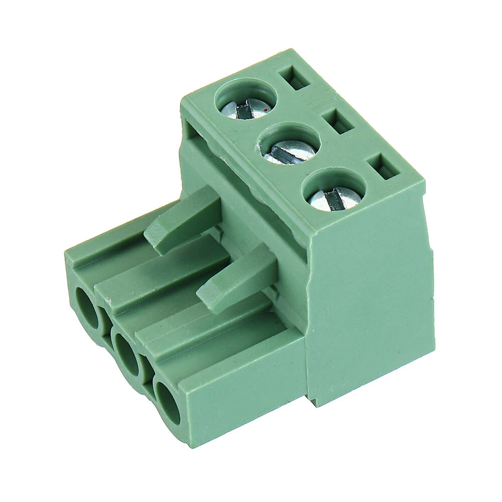 3pcs 2 edg 5.08mm pitch 3pin plug-in screw pcb terminal block connector right angle
