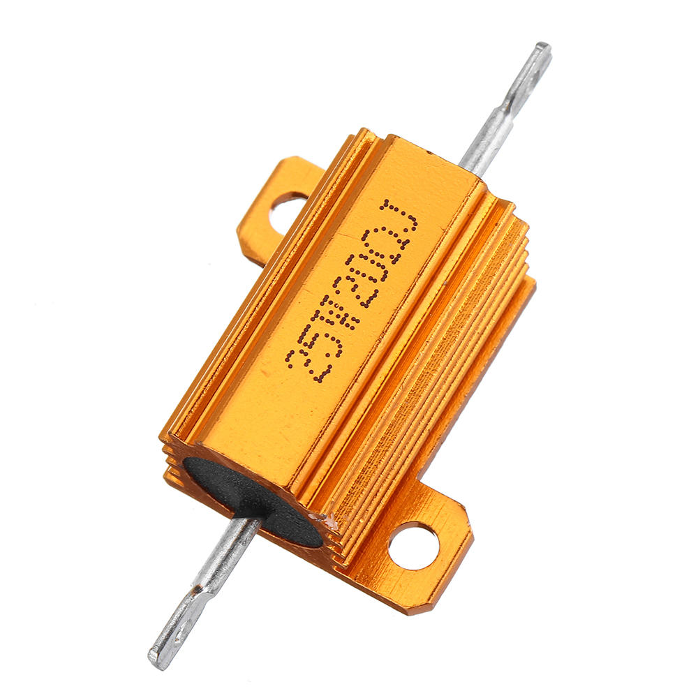 3pcs RX24 25W 20R 20RJ Metal Aluminum Case High Power Resistor Golden Metal Shell Case Heatsink Resistance Resistor