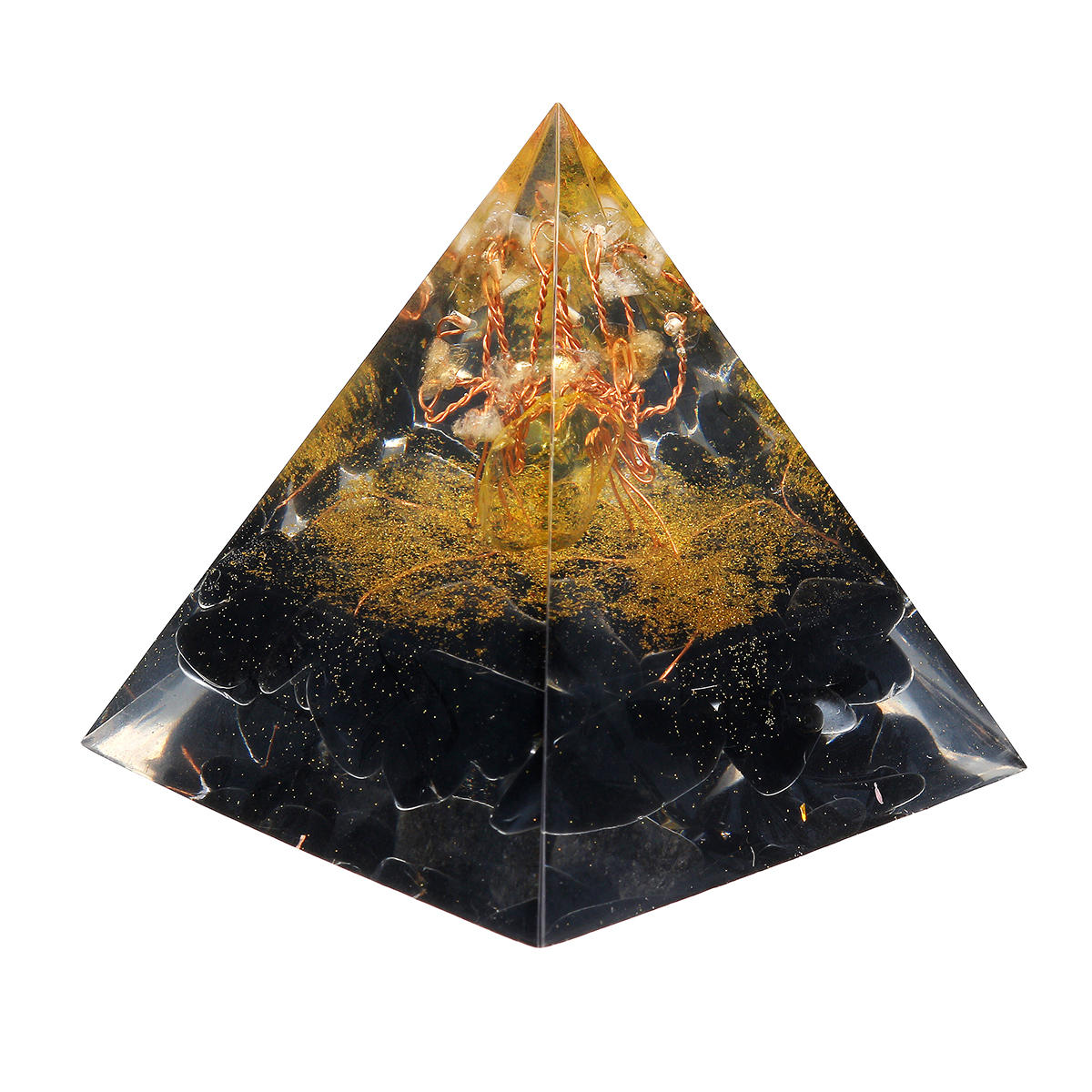 

Orgone Pyramid Energy Generator Tower Home Reiki Healing Crystal 60x56x56mm Decorations