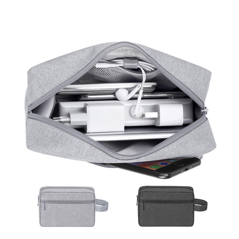 BUBM Multifunctionele digitale opbergtas Canvas USB-oplader Oortelefoon Organisator Draagbare reiskabeltas