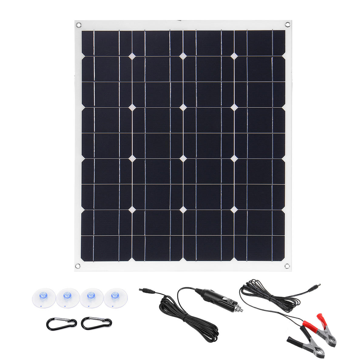 50W 620x540mm Single USB 12V 5V Solar Panel with Cables