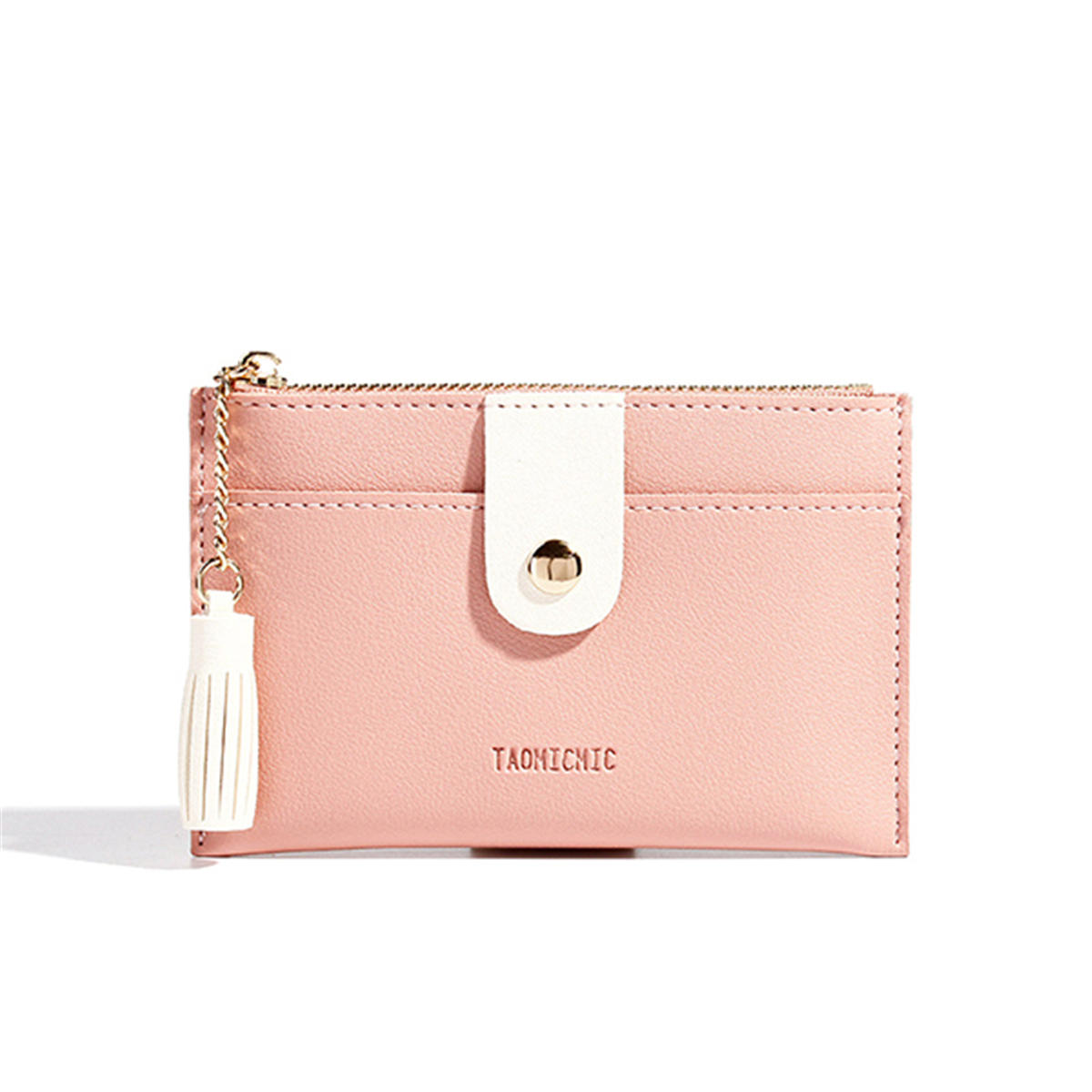 Women Ultra-thin Tassel Card Holder Leather Wallet Coin Purse Bag Zipper Handbag