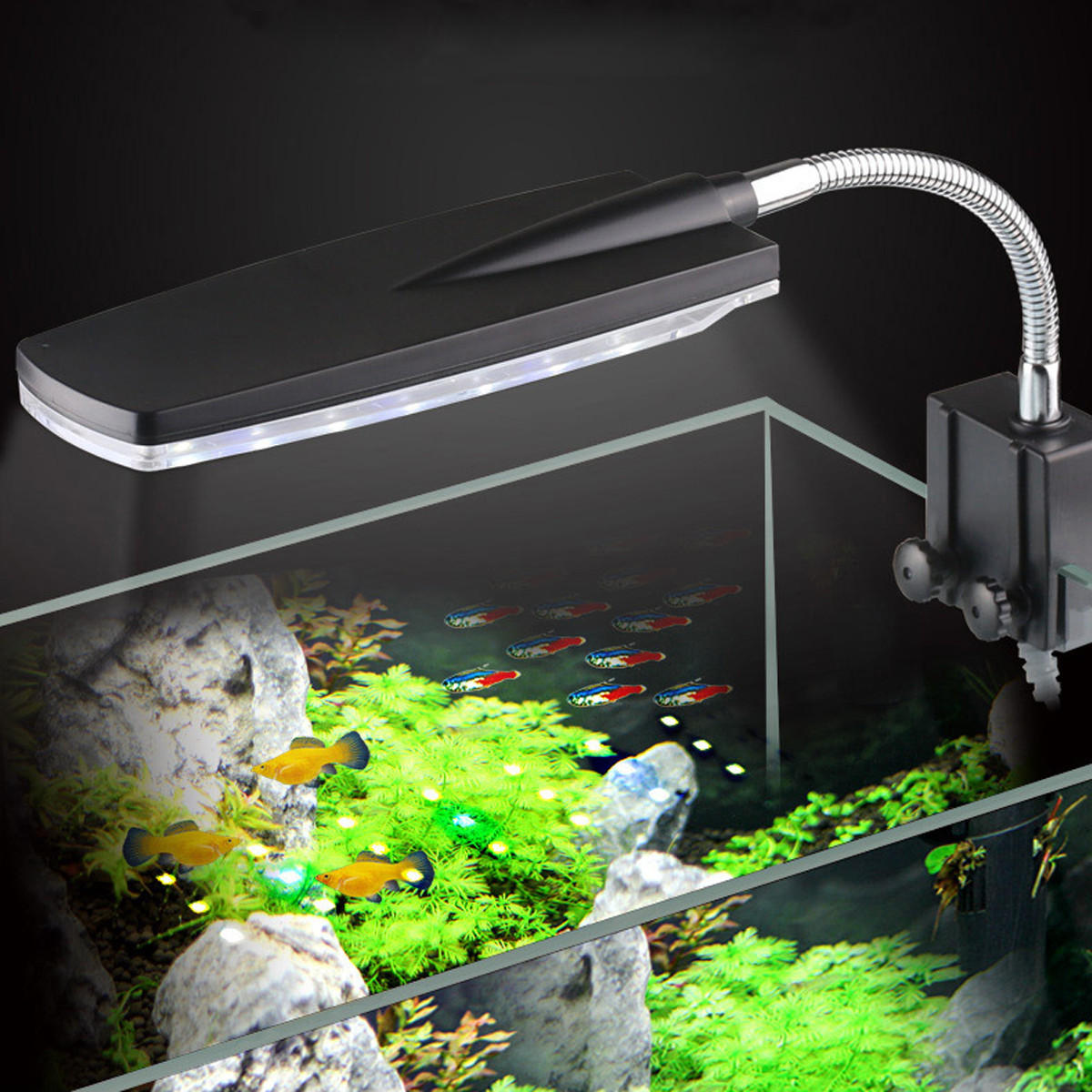 

3/4/5W Aquarium Fish Tank LED Light Waterproof Plant Grow Lighting Clip on Desk Lamp