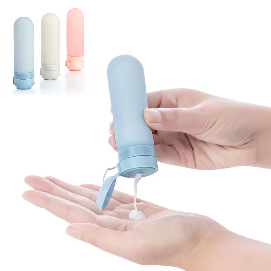 3 pièces / ensemble 50ML voyage en plein air bouteilles en silicone portables shampooing cosmétique Gel douche Kits de compression sans BPA