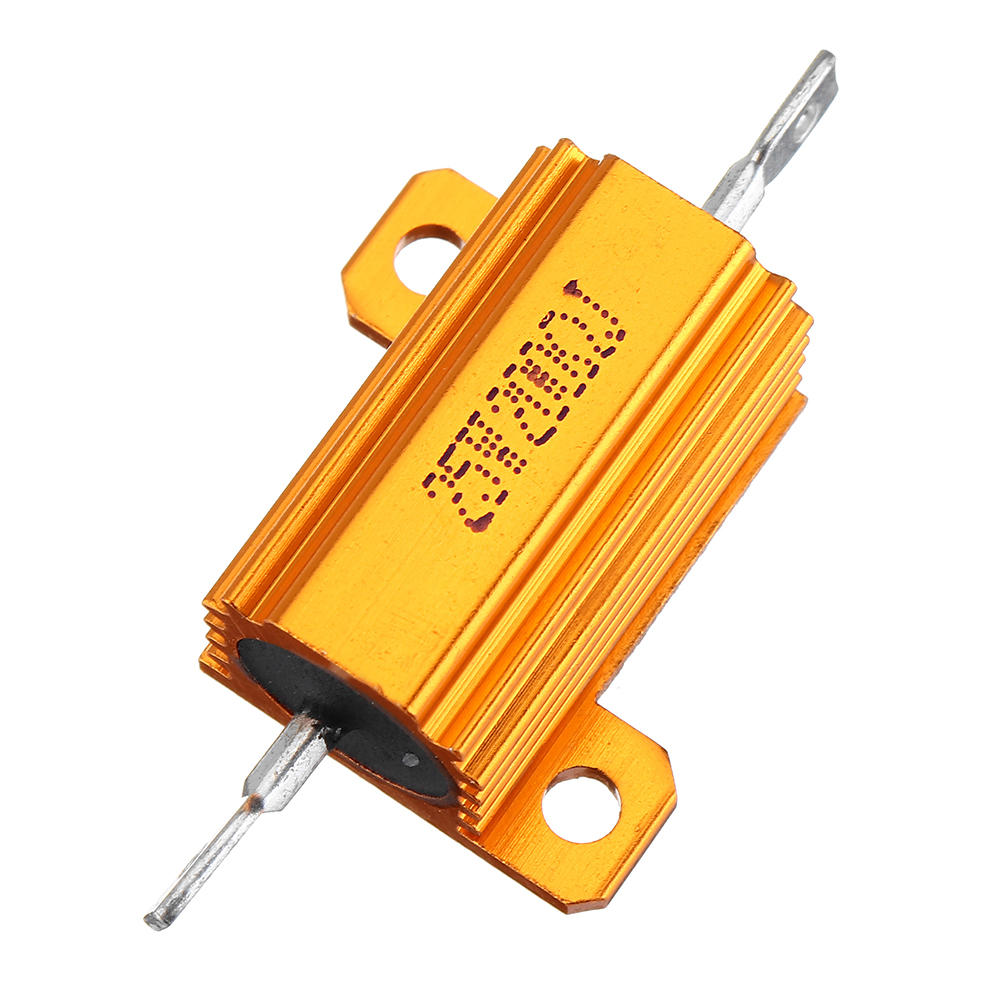 

20pcs RX24 25W 200R 200RJ Metal Aluminum Case High Power Resistor Golden Metal Shell Case Heatsink Resistance Resistor