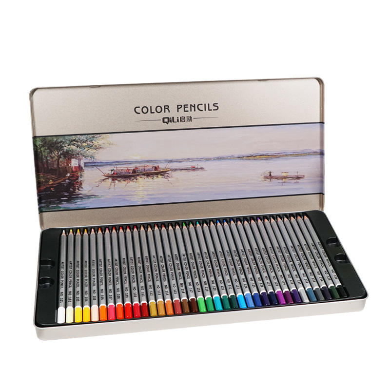

QiLi C108 36/48/72 Pcs/set Colored Pencil Set Professional Artist Drawing Oil Color Pencils with Metal Box For Kids Stud