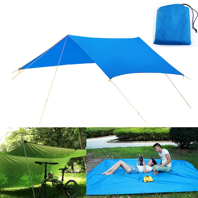 3x3M Garden Awning Beach Sun Shelter Tarp Waterproof Tent Shade Outdoor Camping Hammock Rain Fly