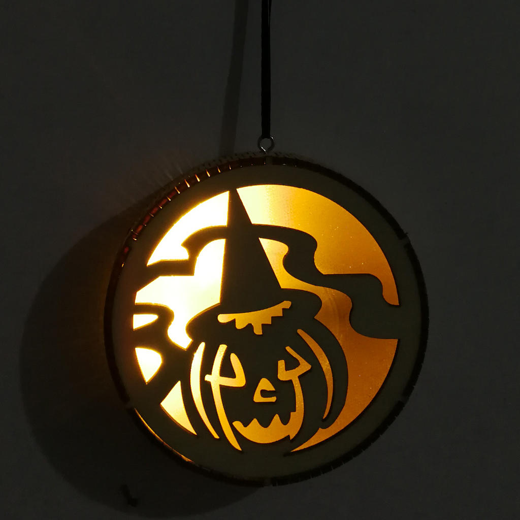 JM01493 Pompoen Houten LED-lamp Halloween-decoraties Wandlamp voor een feestelijk feest