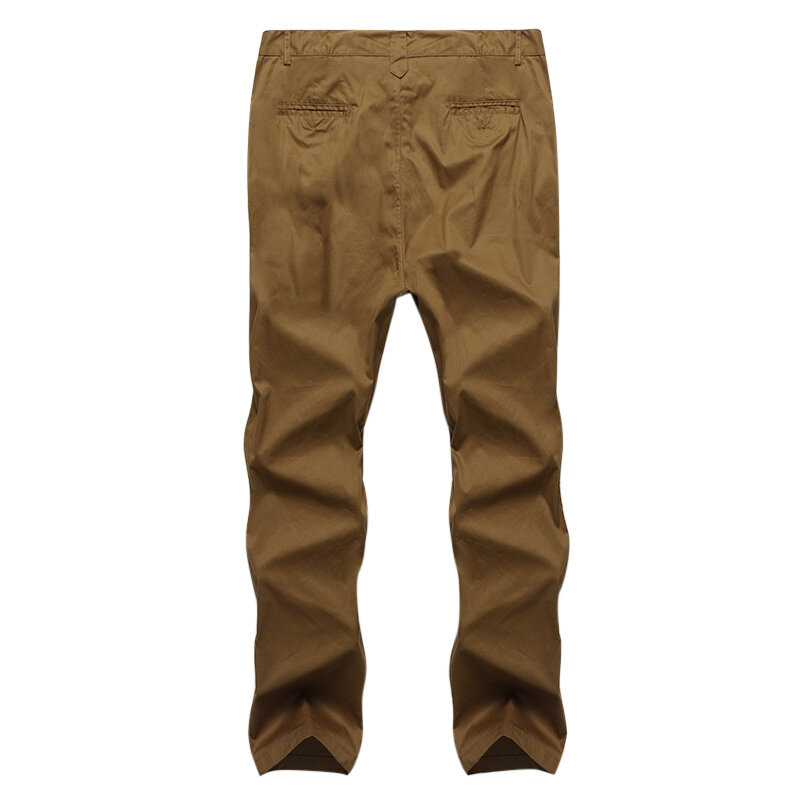 Mens regular fit trousers cargo chino business casual long pants slack ...