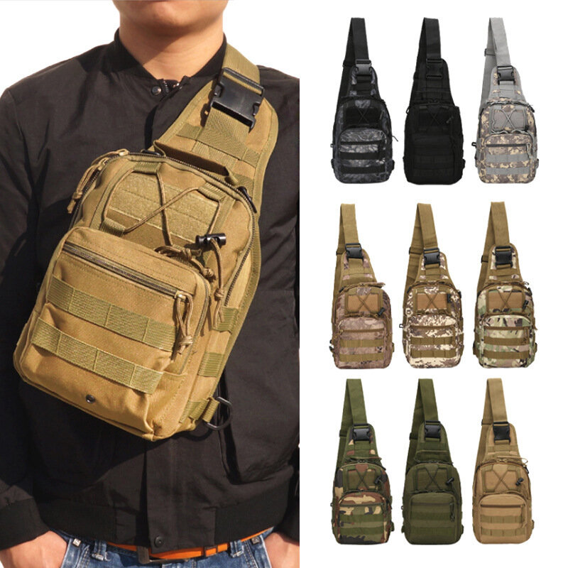 ZANLURE A18 Military Fan Camouflage Waterproof Tactical Bag Chest Bag Crossbody Bag For Man Wowan Camping Hunting Fishin
