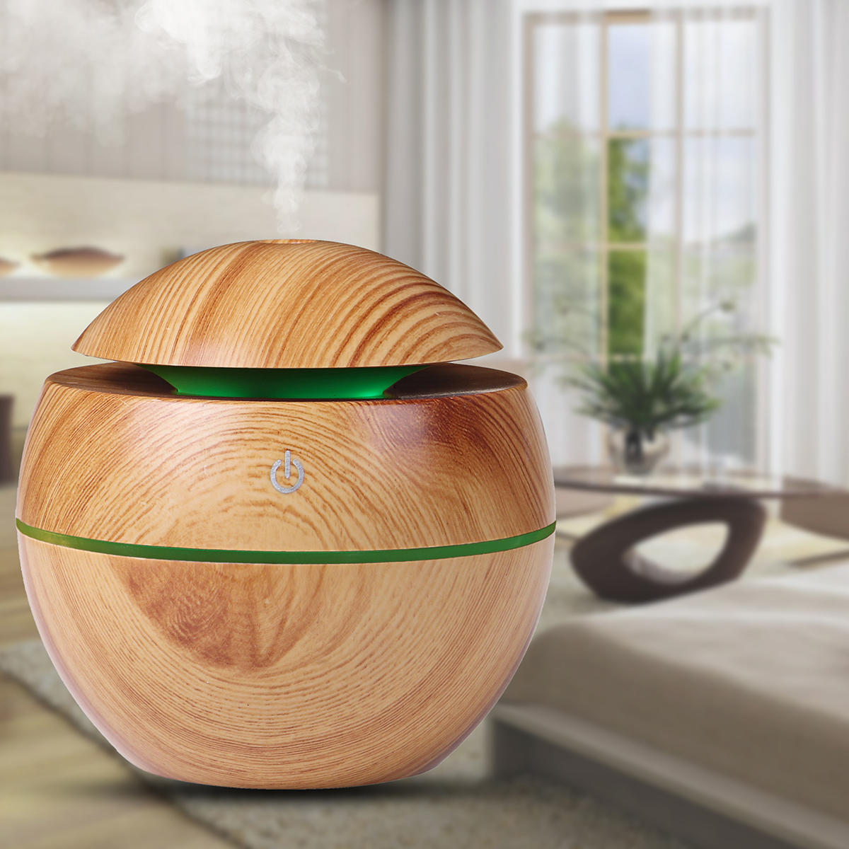 

130ML Wood Grain Aroma Air Humidifier with LED Lights Essential Oil Diffuser Aromatherapy Electric Mist Maker for Home