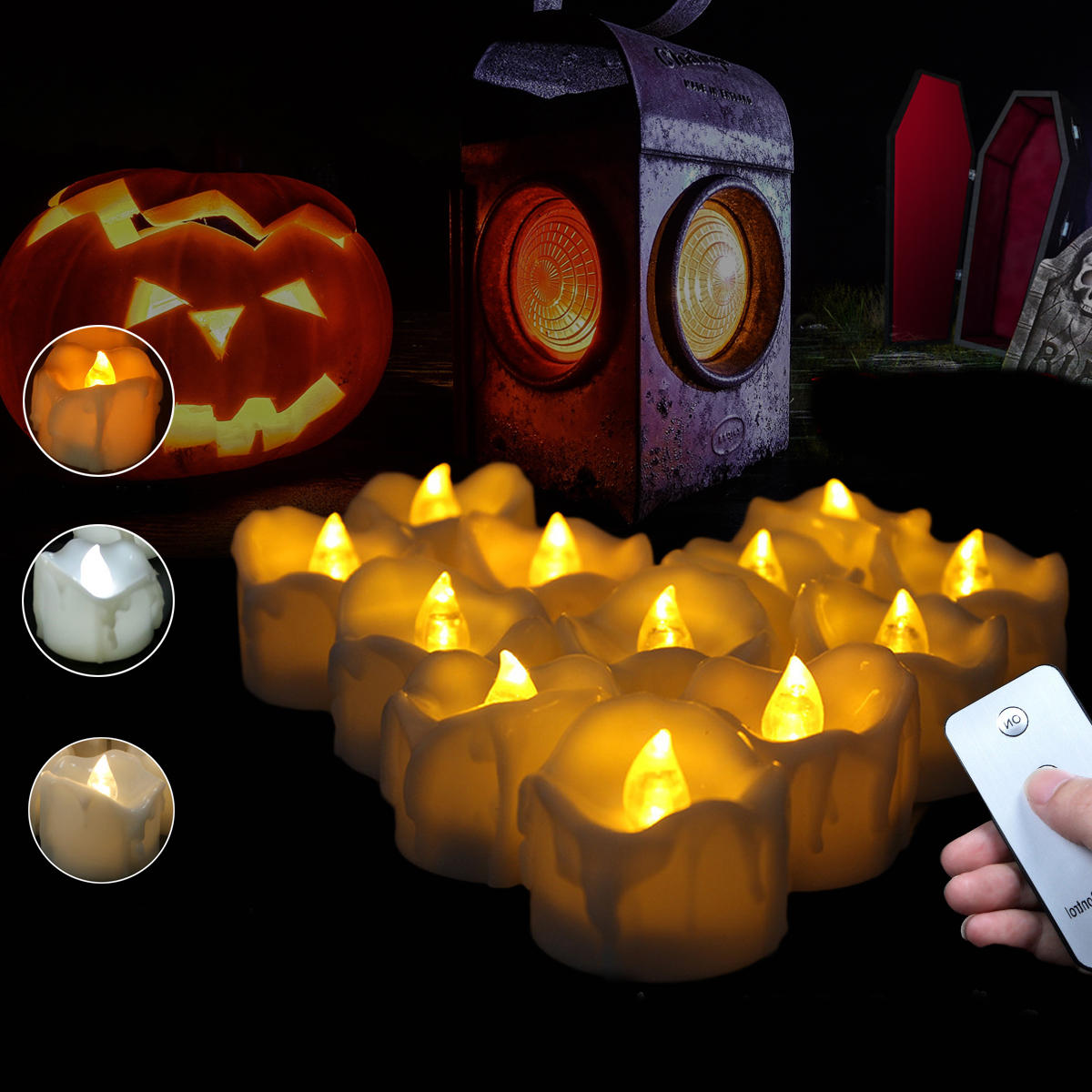 12pcs Led Flickering Candle Tea Light With Remote Control For Home