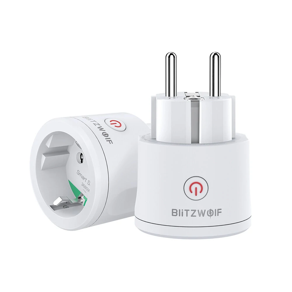 BlitzWolf® BW-SHP10 3680W 16A Smart WIFI Socket EU Plug Switch Non-meter / Meter Remote Controller Timer Работа с Alexa Google Assistant BW Tuya APP