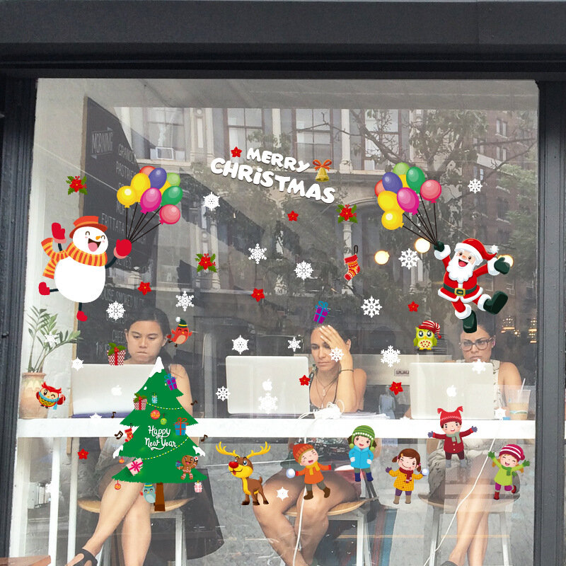 Miico SK9244 Merry Christmas Window Wall Sticker Removable For Christmas Decoration