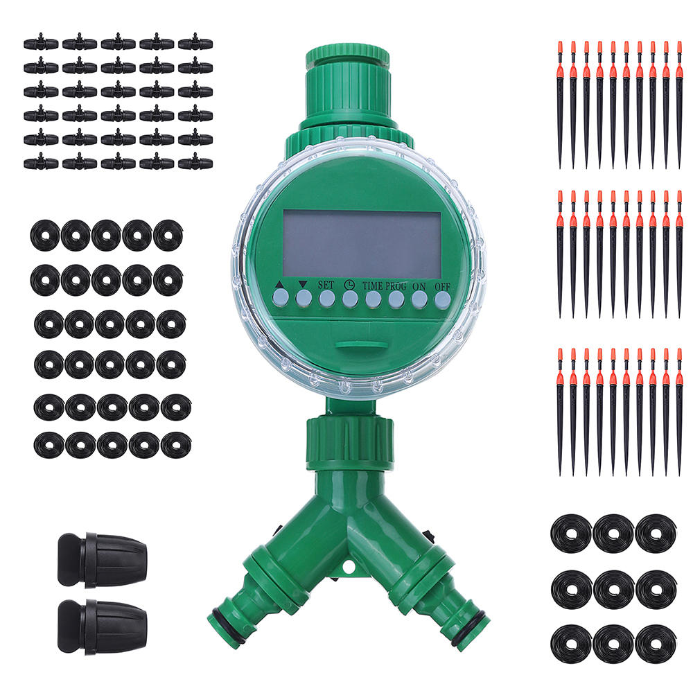 72Pcs/Set 30M Hose Water Controller Timer LCD Display Adjustable Drippers DIY Micro Drip Misting Irr