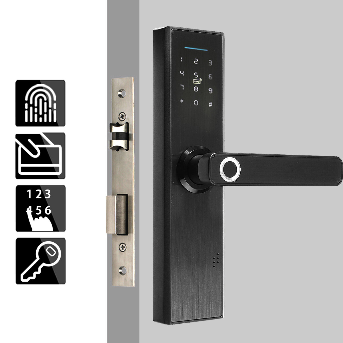Electronic smart door lock biometric fingerprint digital code smart card  key Sale - Banggood.com
