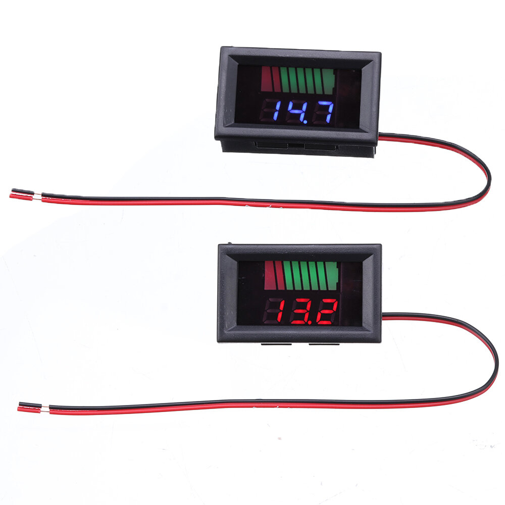 12V Autoloodaccu Laadniveau-indicator Batterijtester Capaciteitsmeter Dubbele LED-tester Digitale vo