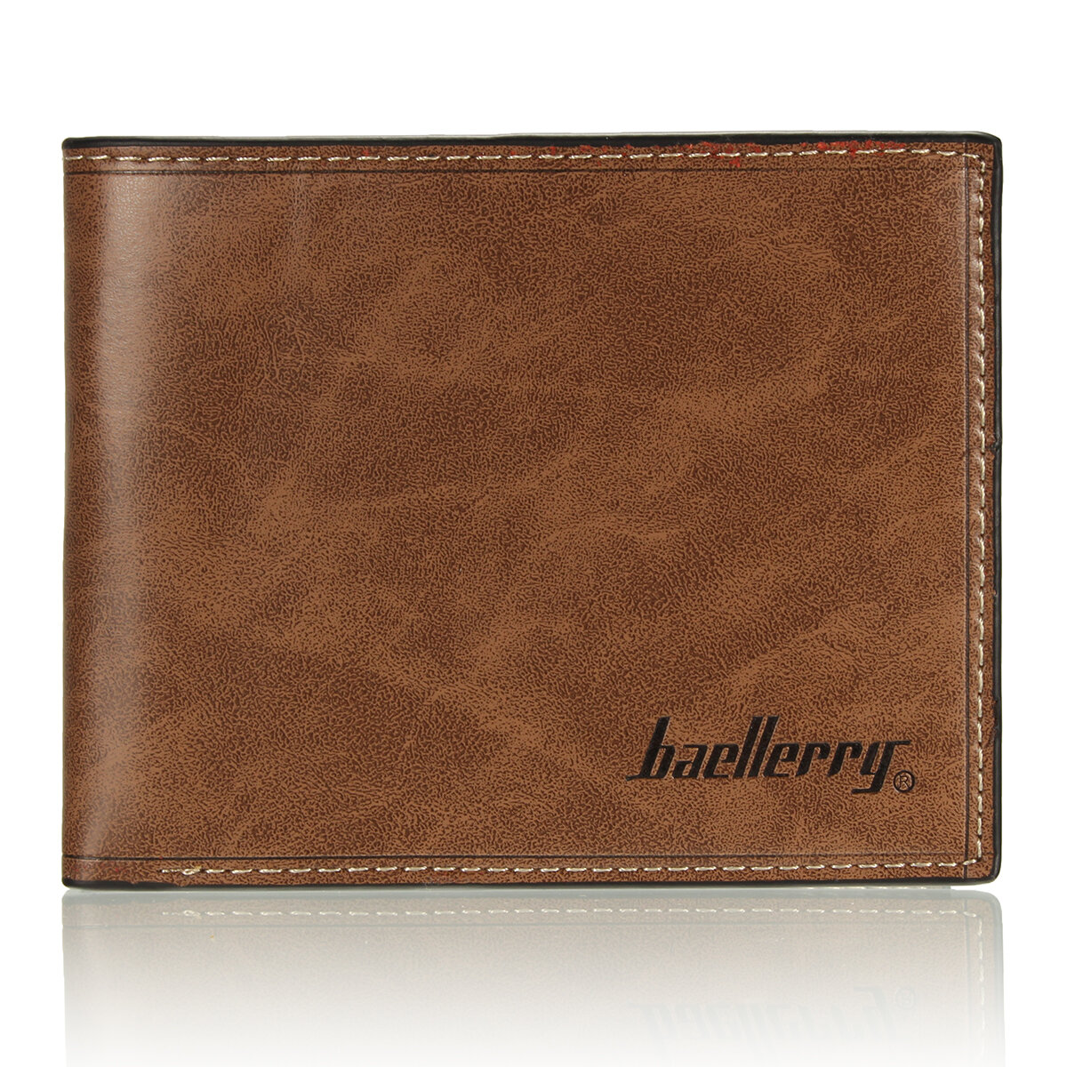 محفظة Baellerry Vintage للرجال من الجلد الصناعي الرقيق معرف الائتمان بطاقة حامل محفظة عملات معدنية رفيعة جيب