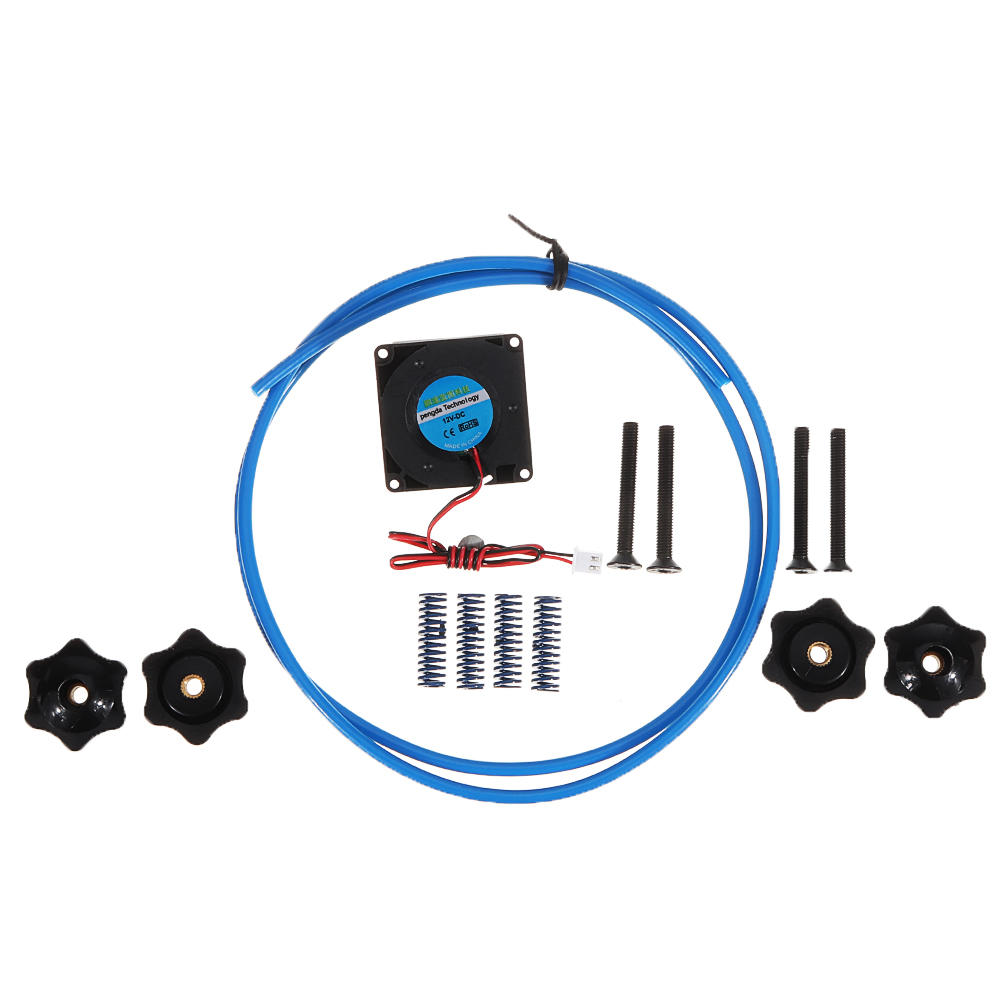 

4010 Hot End Blower Fan 12V + M5 Screw Nut Kit + PTFE Tube 1M + 8x25 Blue Spring DIY Kit for 3D Printer