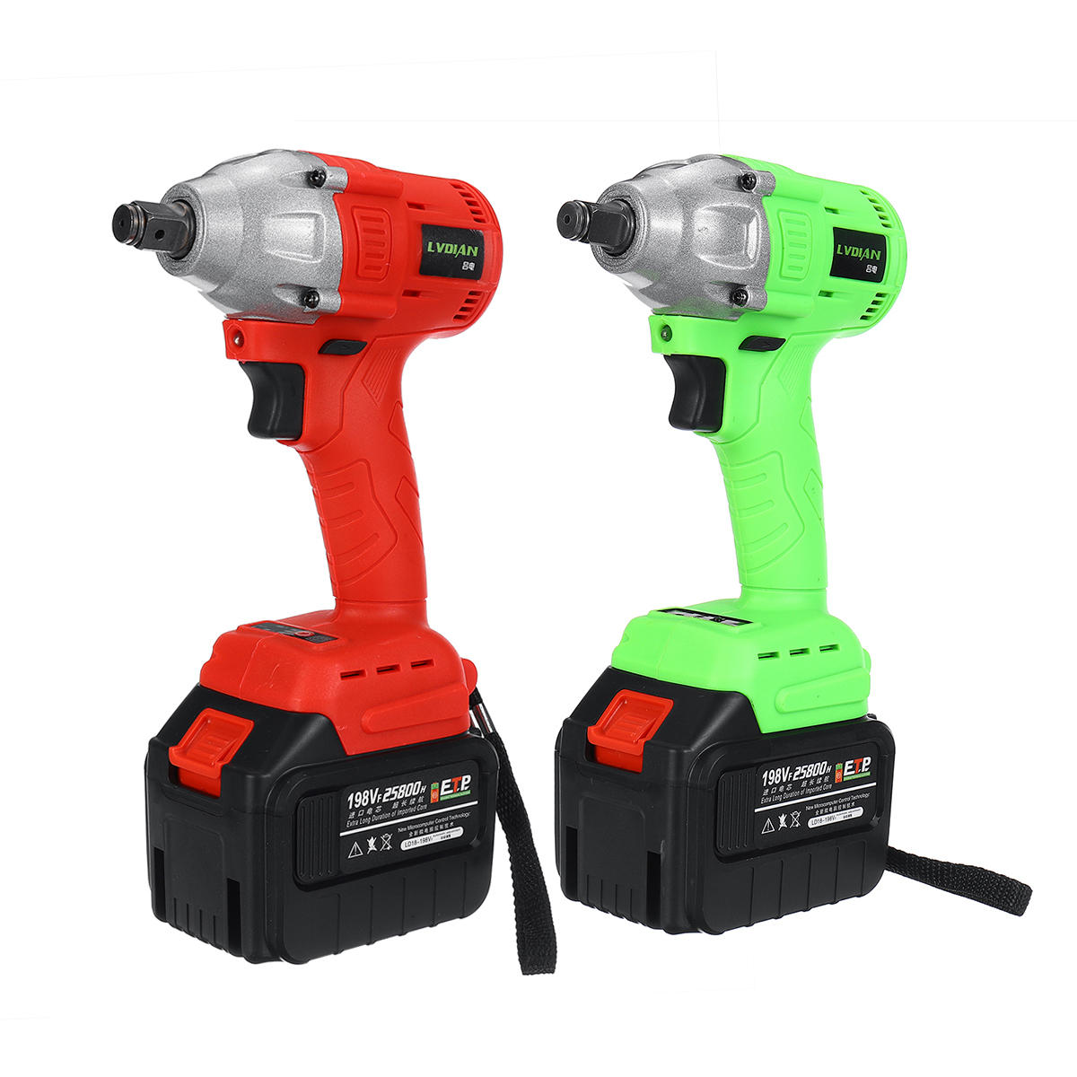 128VF/198VF 350Nm Brushless Electric Cordless Impact Wrench Drill Driver Kit