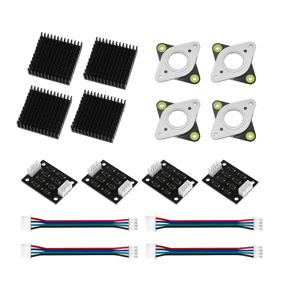 TWO TREES® 4Pcs NEMA17 Stepper Motor TL-Smoothers with Cables + 4*Stepper Motor Vibration Damper +4*Heatsink Kit for 3D