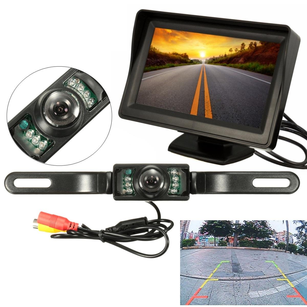 4.3" TFT LCD Monitor Waterproof Night Vision Car Backup Camera Rear View System
