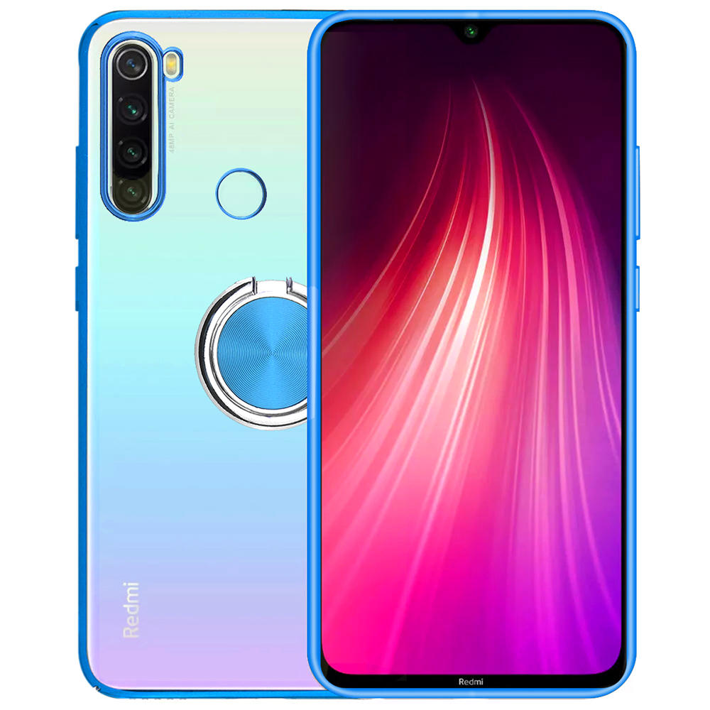 

Bakeey Plating Transparent Ultra-thin with Finger Ring Holder Shockproof PC Protective Case for Xiaomi Redmi Note 8 2021