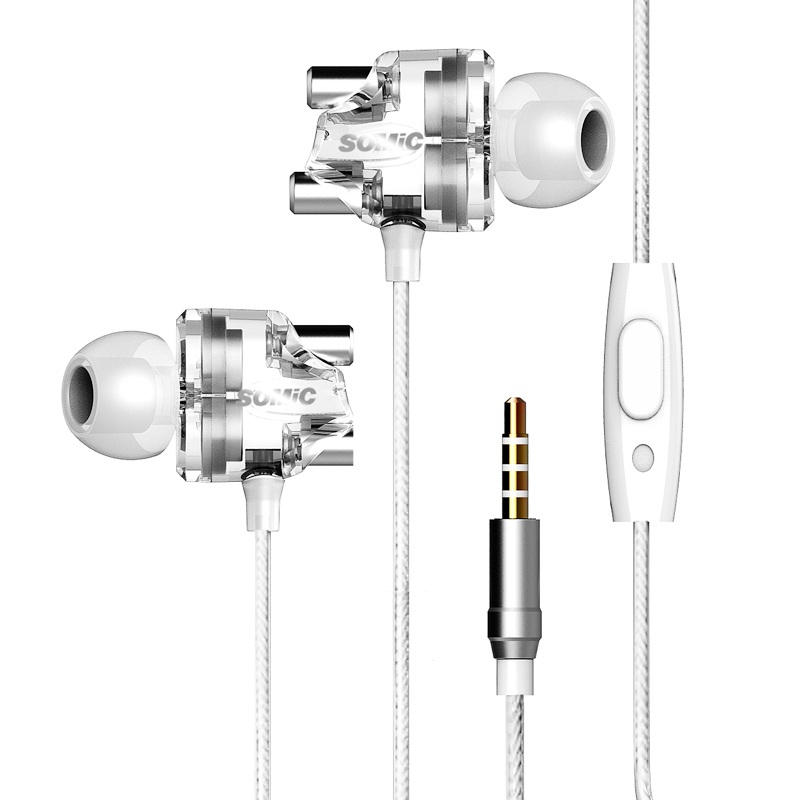 

SOMIC M7 HiFi Dual Dynamic Driver Graphene Earphone 3.5mm Wired Control In-ear Heavy Bass Stereo Earbuds Headphone with