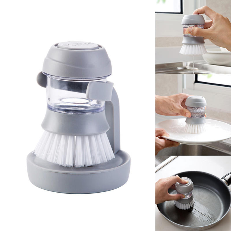 IPRee® Automatic Dishwashing Liquid Adding Brush Pot Pan BBQ Cleaning Tool Camping Picnic 
