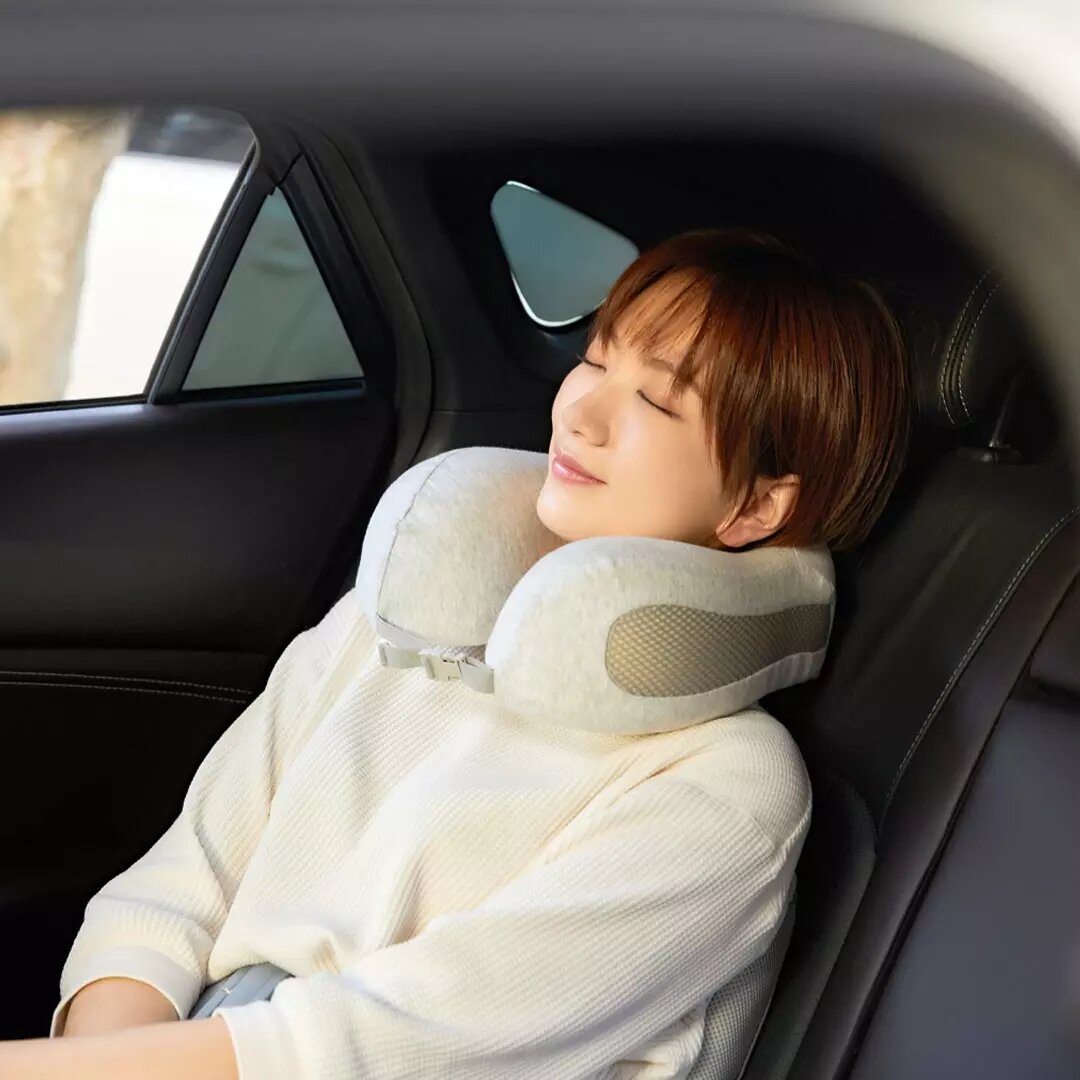  Travesseiro em forma de U 8H Air Soft Almofada de suporte para pescoço de carro em espuma de memória Travesseiros para escritório