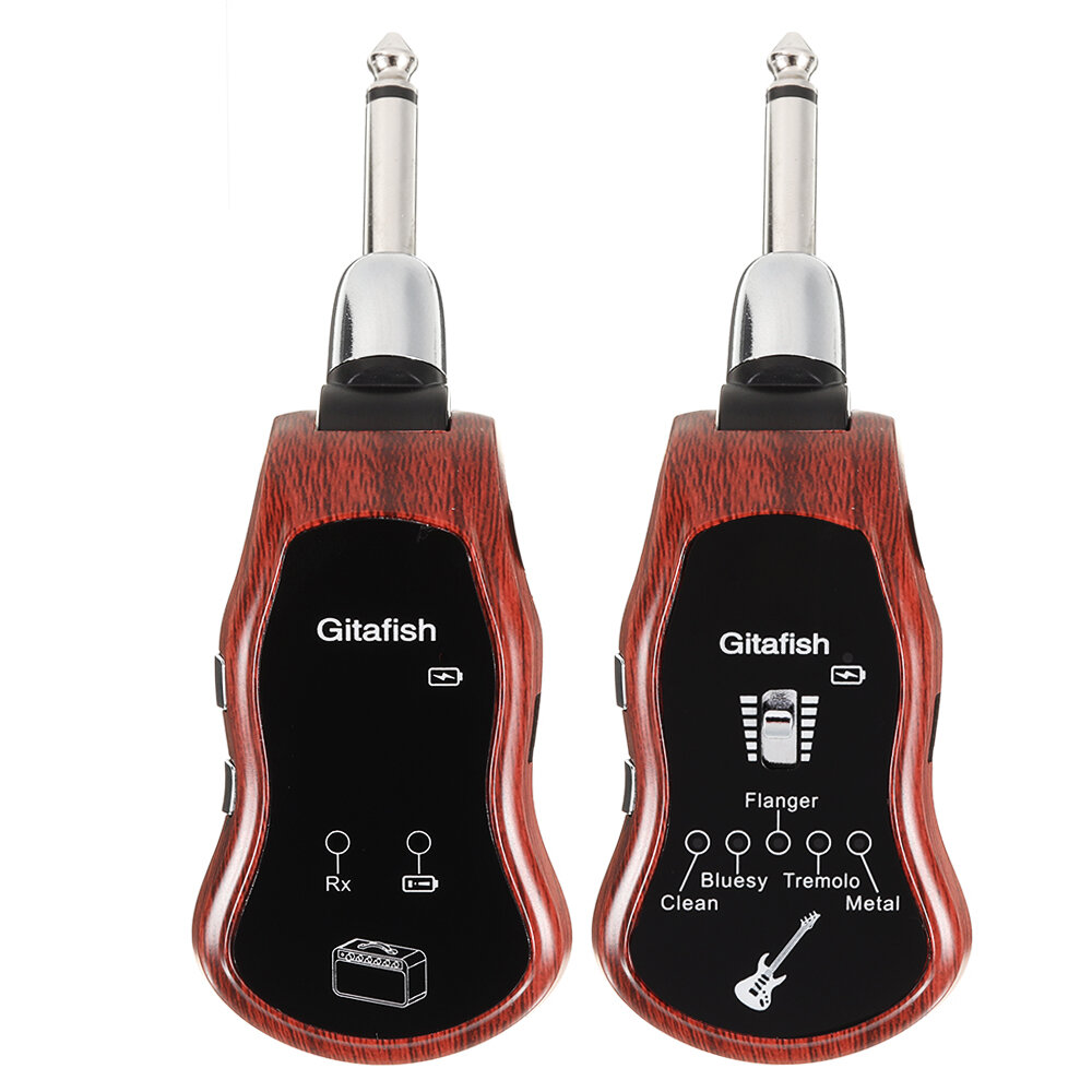 

Gitafish K380C Portable UHF Wireless Guitar Synthesize Effector 10 Variable Channels Built-in Amplifier Transmitter Rece