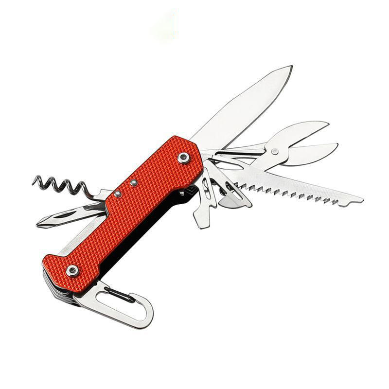 

VOLKEN 8 In 1 Portable Multifunctionla Folding Knife Wire Opener Saw Carabiner Screwdriver Scissors Tools