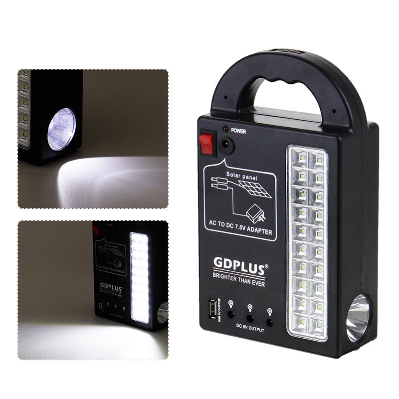 Zonnepaneel Power System USB-lader Generator + koplamp +3 LED-lamp
