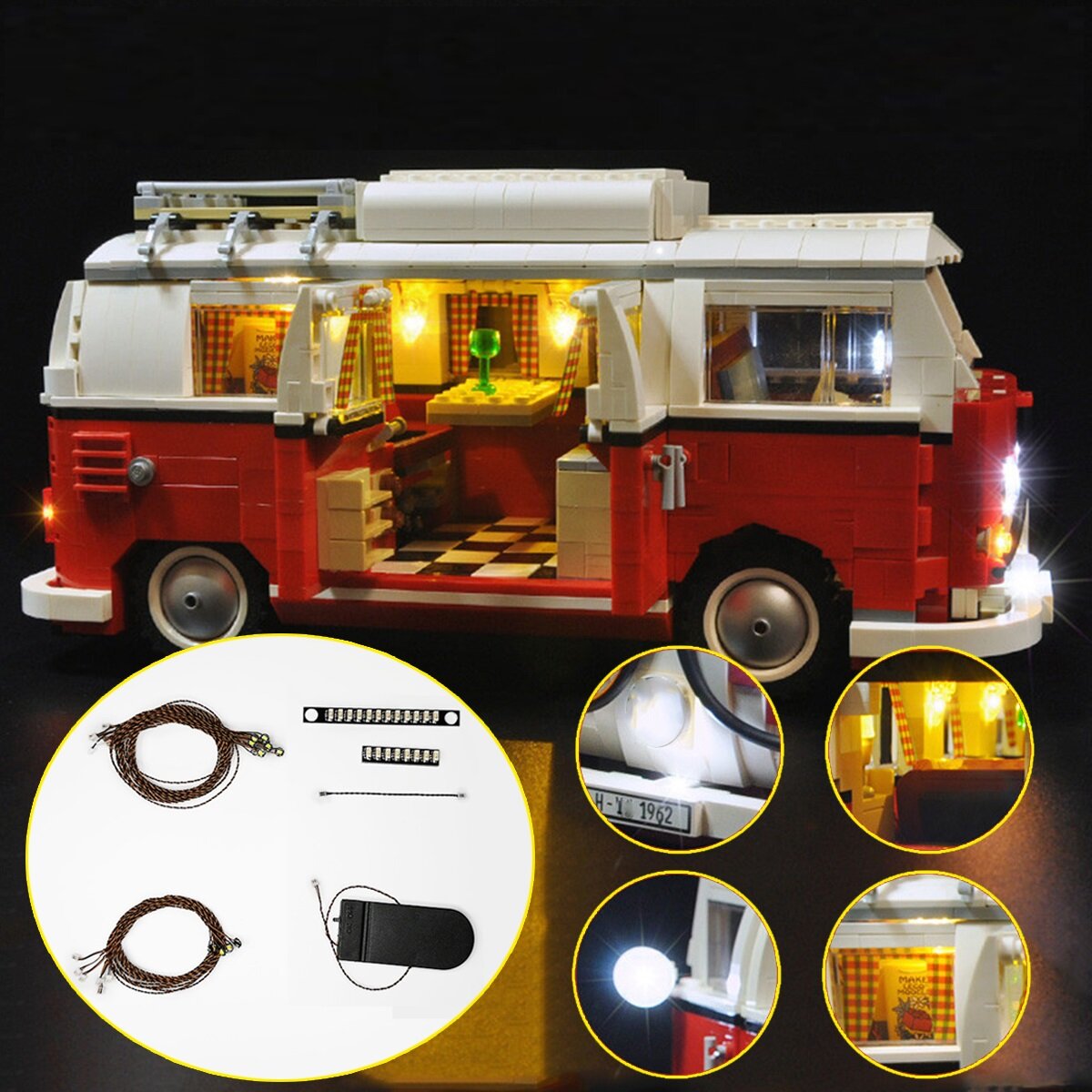 Updated LED Lighting Kit For LEGO 10220 T1 VW CAMPER VAN Bricks Sale - Banggood notice-arrival notice