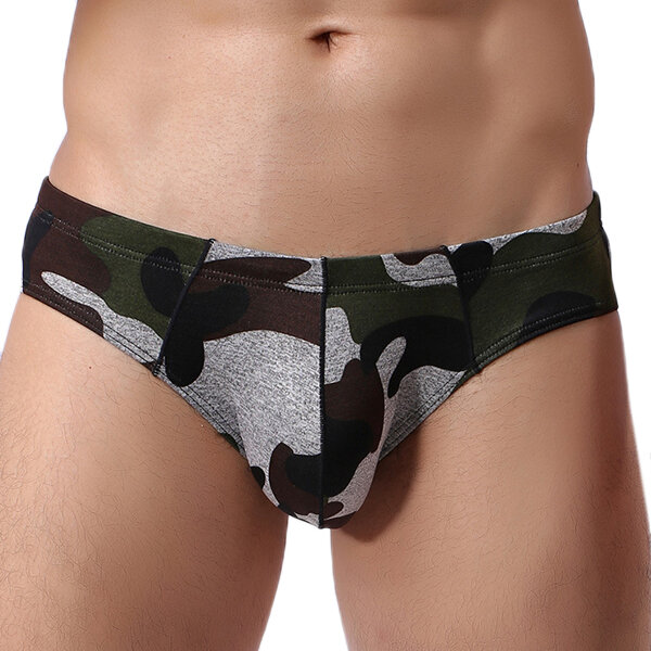 Image of Mens Sexy Low Rise Camouflage Printing U Convex Briefs Casual Unterwsche