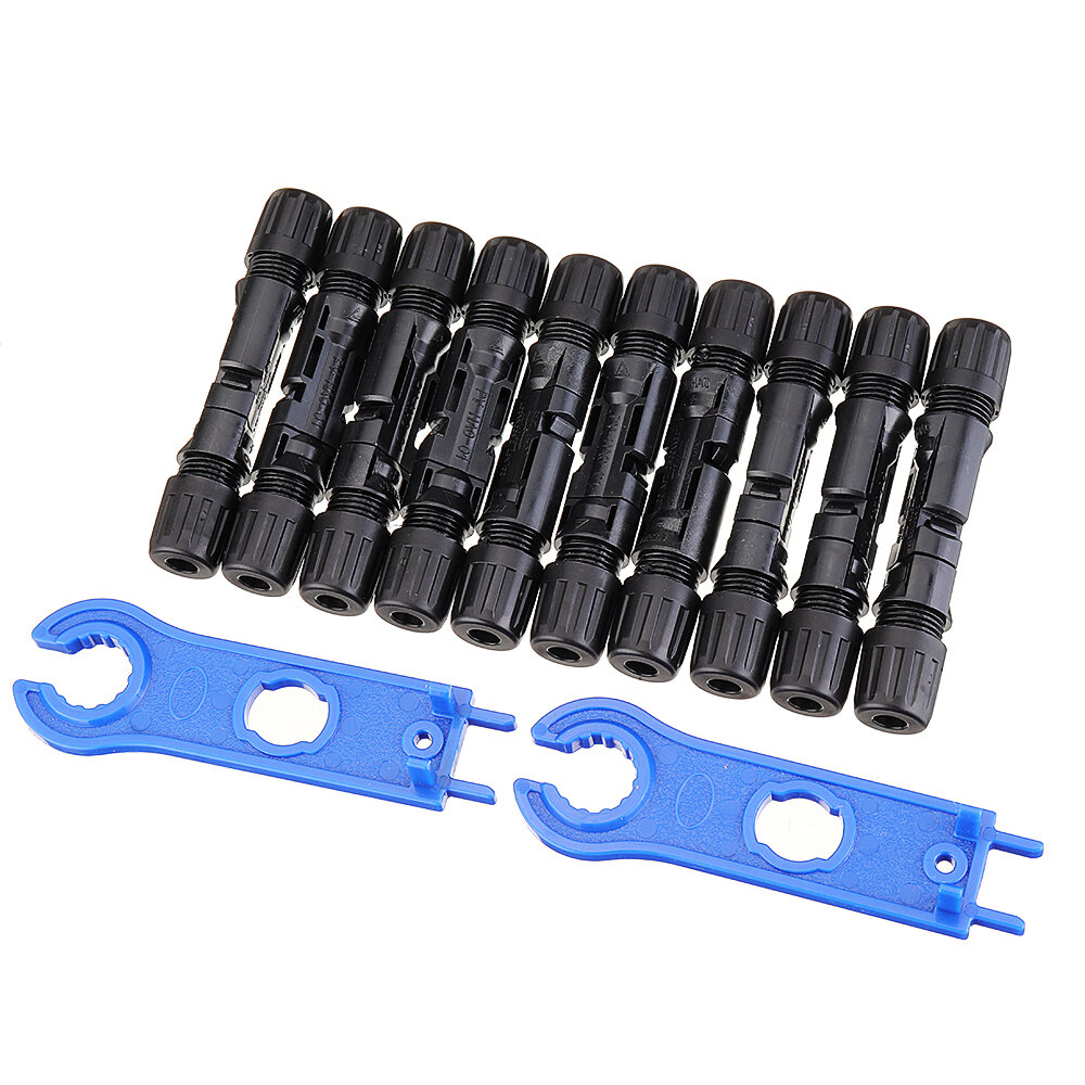 

10pairs MC4 Connector+1pair Spanner Male Female 30A Cable Plug MC4 Connector Solar Panel Branch Series Connect Solar Sys