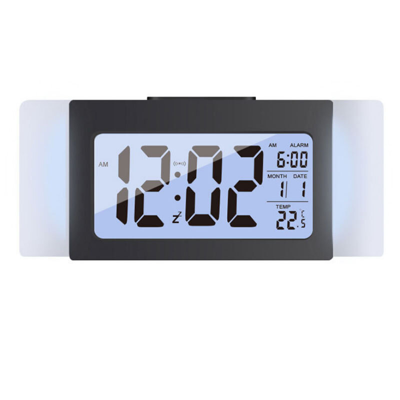 

Smart Light Sense LCD 12/24H Alarm Clock Temperature Week Data Display Big Screen Mute Snooze Alarm Clock Office Home De