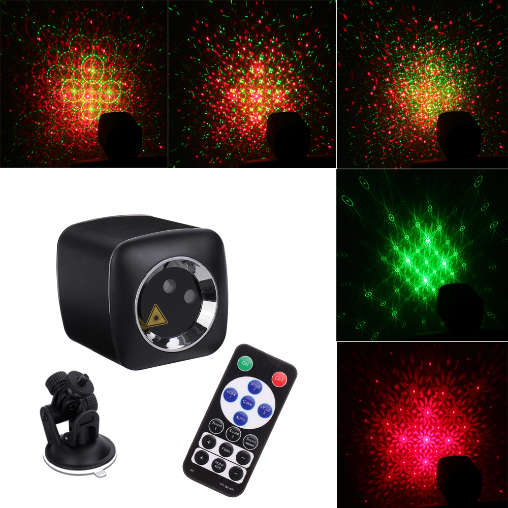 Mini 32 Patterns Remote Control R&G LED Stage Lighting Effect Portable USB Light Projector for Wedding Birthday DJ Disco