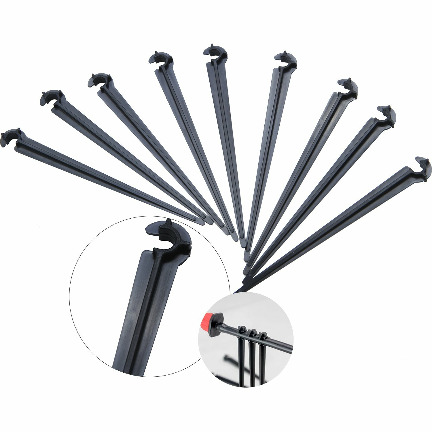 

50Pcs Irrigation Drip Support Stakes 1/4 Inch Tubing Hose Holder for Vegetable Gardens or Flower Beds Water Flow Drip Ir