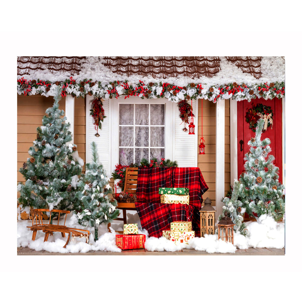 

5x3FT 7x5FT Christmas Snow Gift Photography Backdrop Background Studio Prop