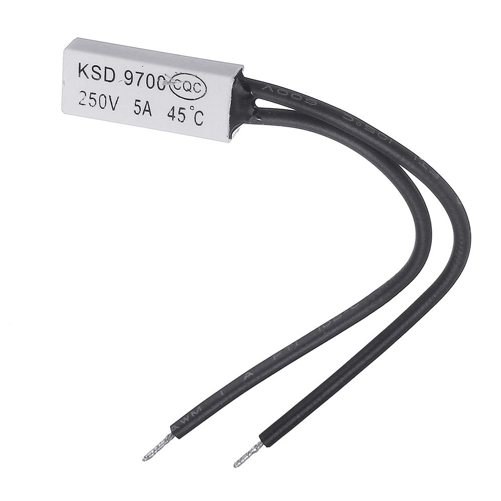 3pcs Normal Open KSD9700 250V 5A 45℃ Plastic Thermostatic Temperature Sensor Switch NO