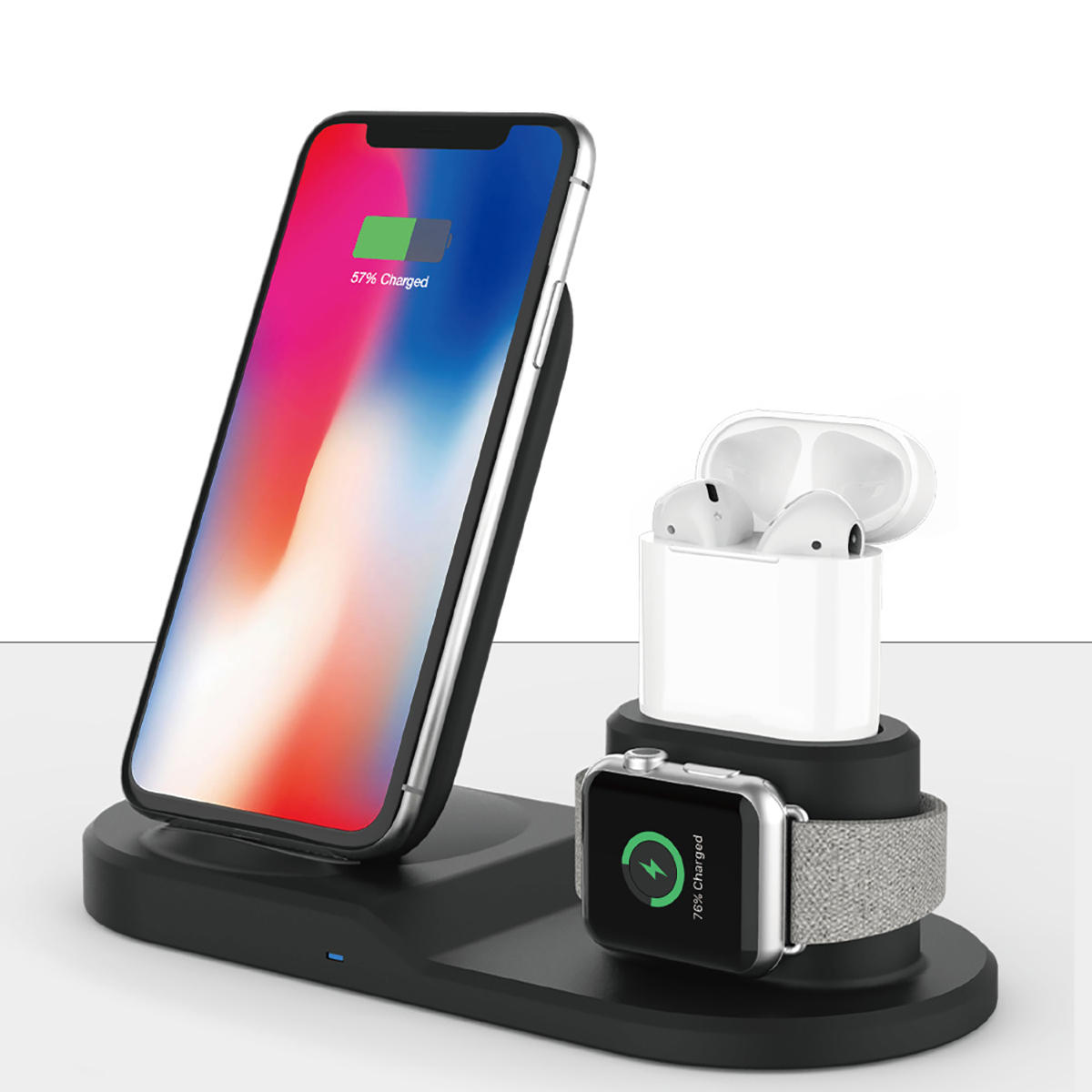 3 In 1 Qi Wireless Charger Watch Charger Earbuds Charger Phone Holder for Qi-enabled Smart Phone for