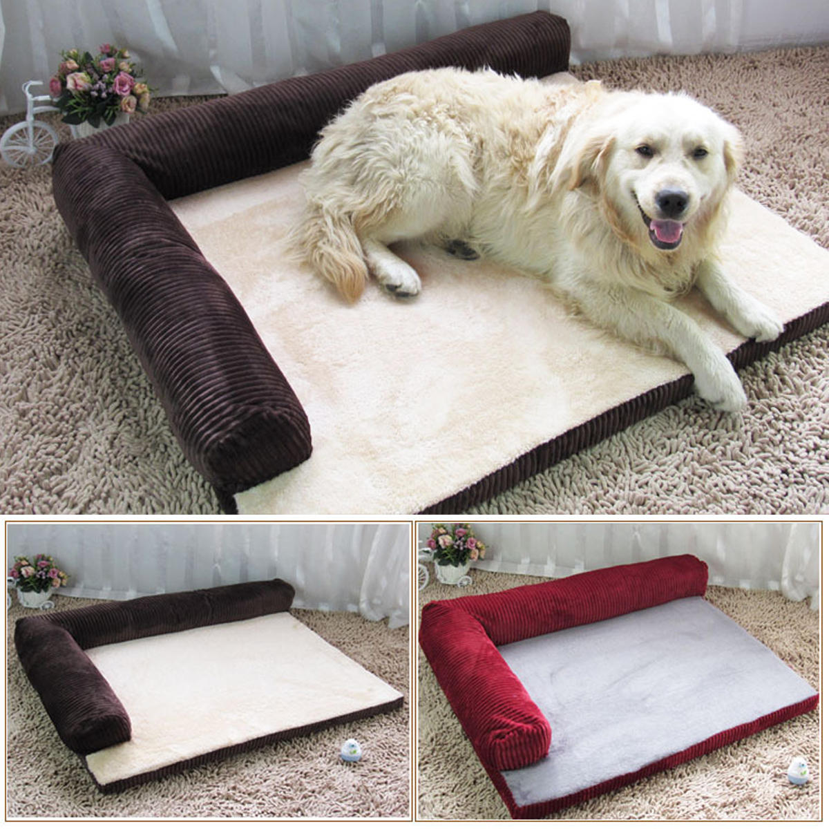Pet Mat Soft Warm Orthopedic Pet Dog Memory Foam Bed Mat With Removable Cover S/M/L/XL