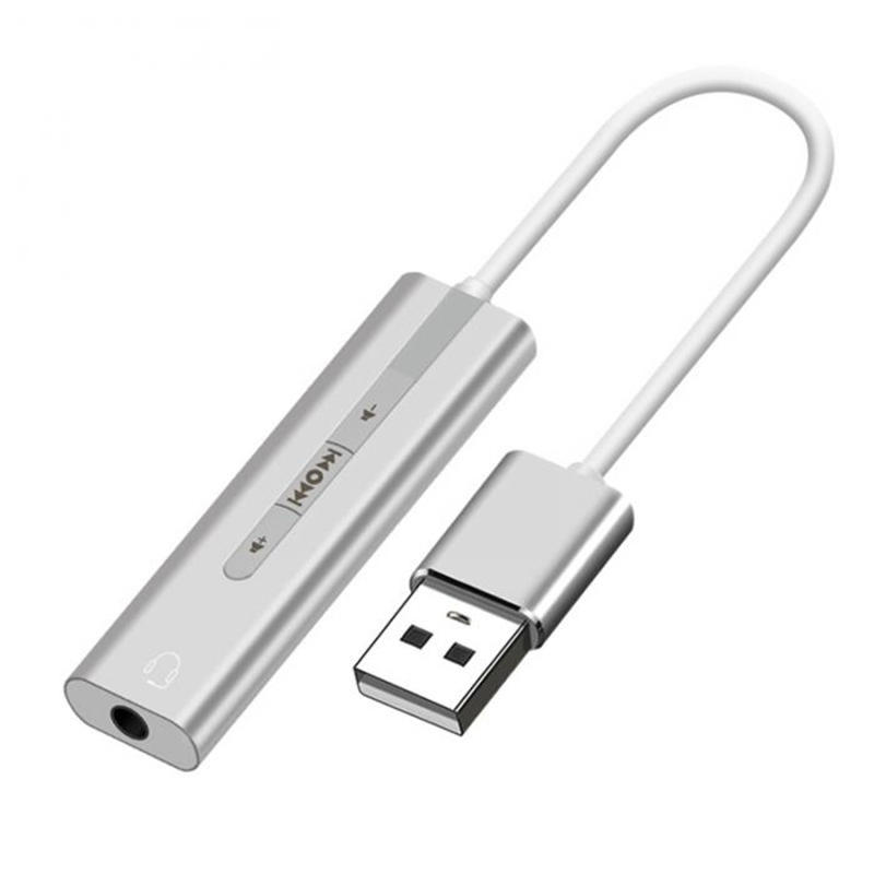 Bakeey 2-in-1 USB-adapter USB naar 3,5 mm audiokabel USB externe geluidskaart Headset Audio-adapter