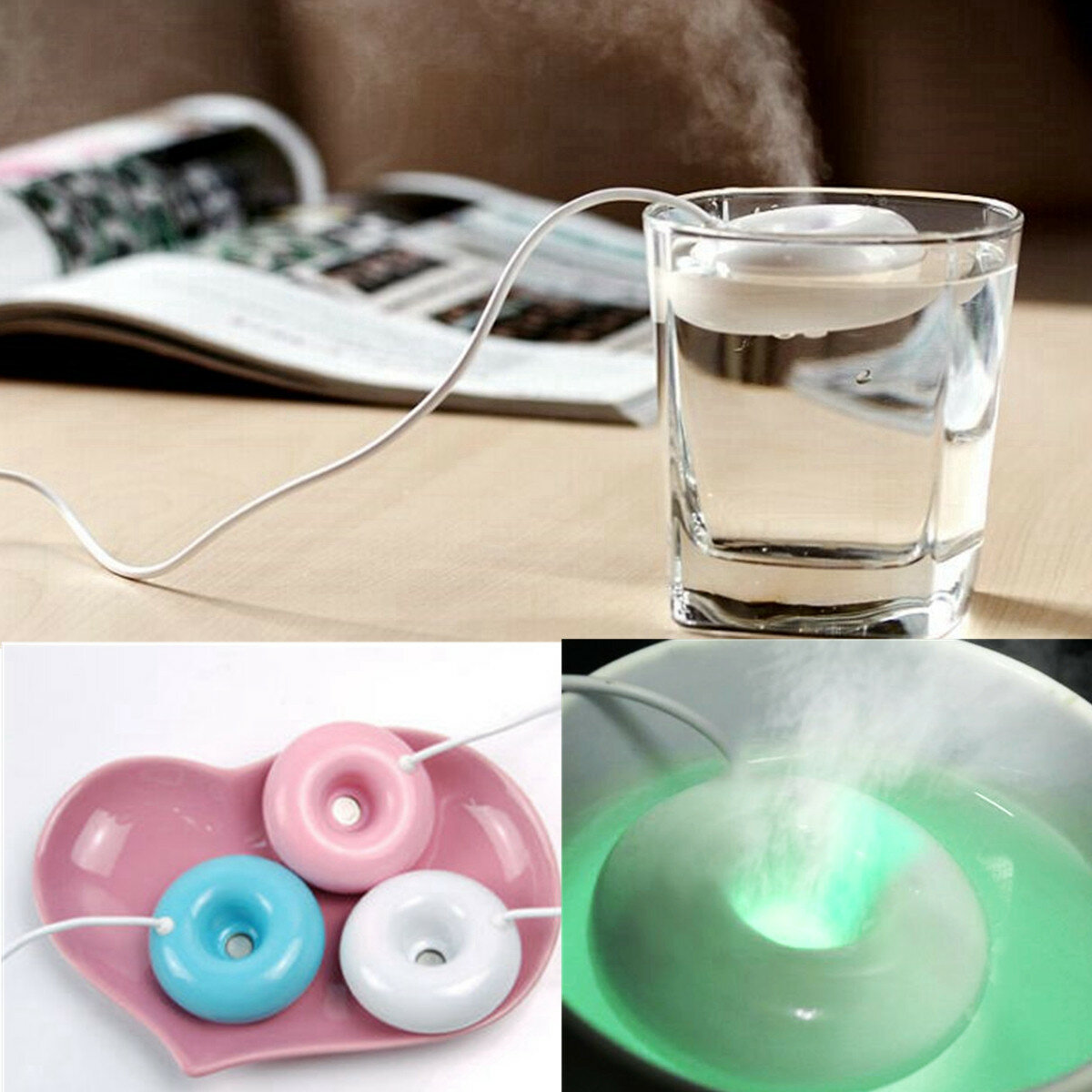 Mini Portable Donuts USB Air Humidifier Portable Air Purifier Aroma Diffuser for Home Humidification Atomizer