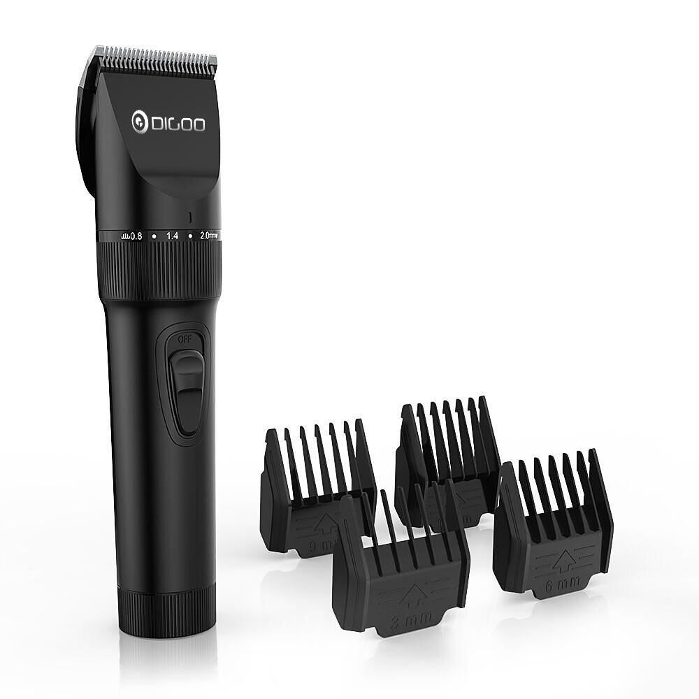 Digoo BB-T2 USB Ceramic R-Blade Hair Clipper Trimmer Rechargeable 4X Extra Limiting Comb Razor Silent Motor for Children