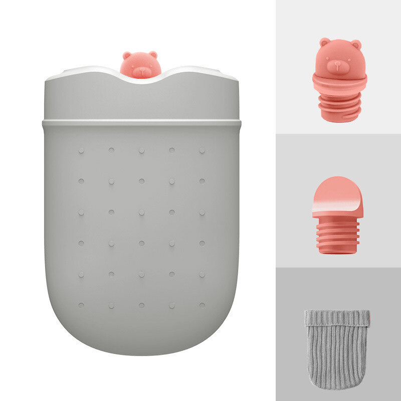 Heißwasserflasche Jordan&Judy R2 mit 3-5 Stunden Isolierung, Mikrowellenheizung, Silikonflasche und Eispackung als Handwärmer.