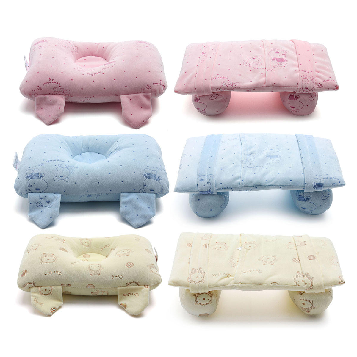 

Newborn Baby Head Support Pillow Shaping Infant Cotton Anti Roll Pillow Sleep Positioner