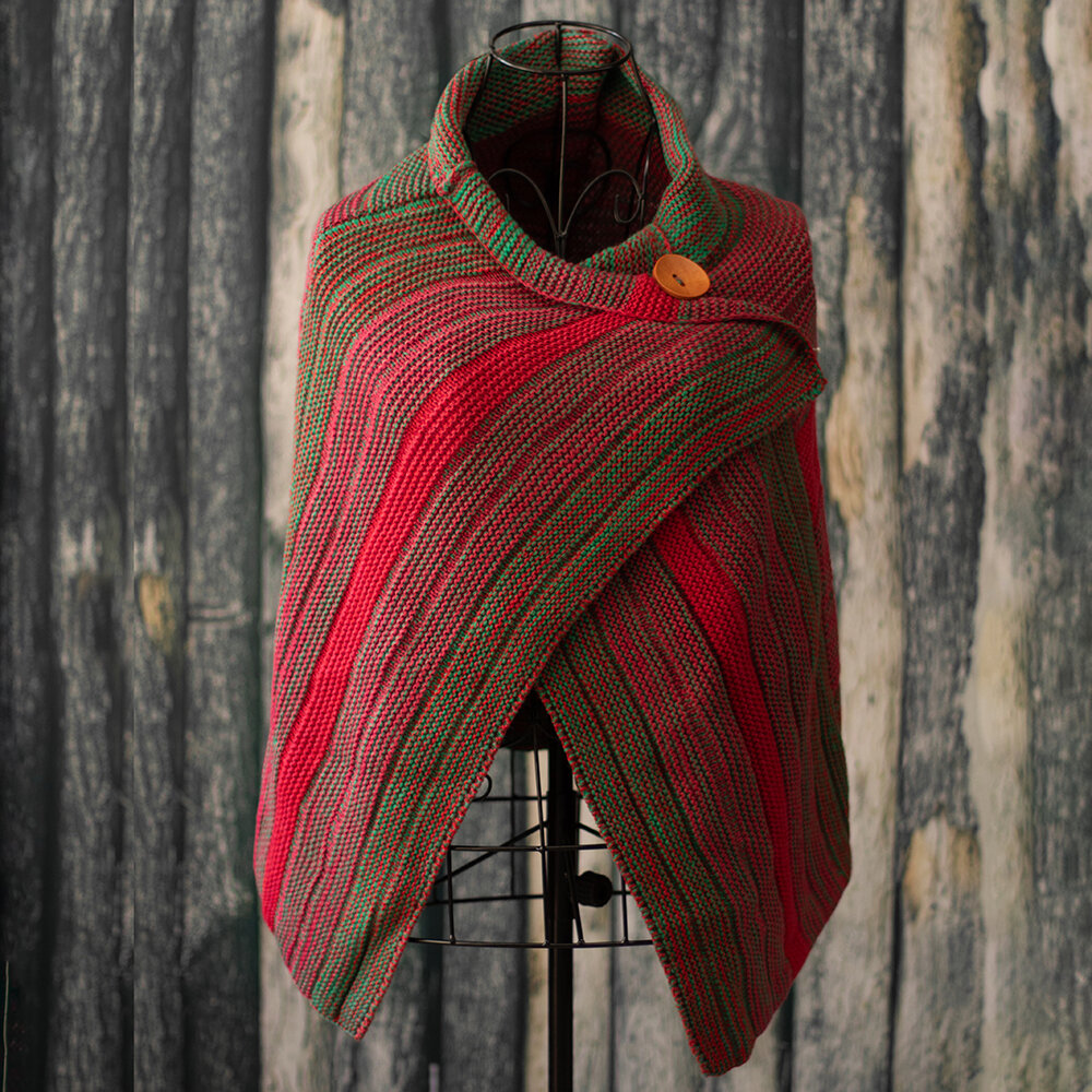 Women's Multicolor Stripes Round Neck Scarves & Shawls