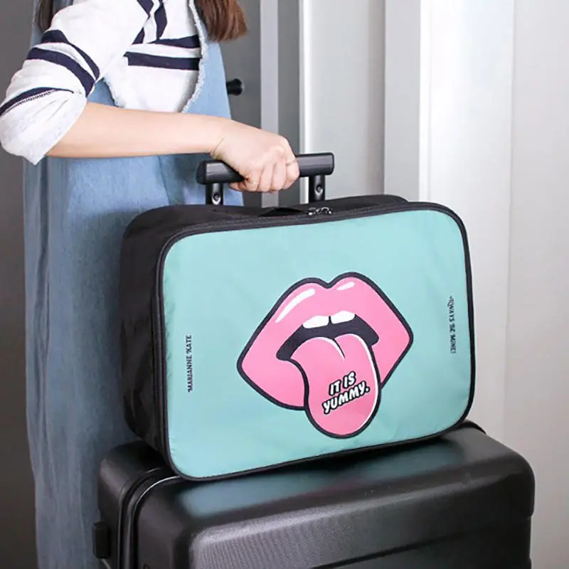 38cm cute cartoon portable travel storage bag boarding bag luggage clothing trolley case wash bag